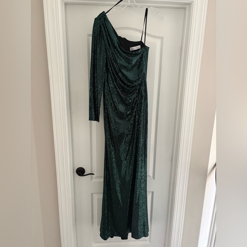 Mac Duggal Sparkling Emerald One-Shoulder Dress